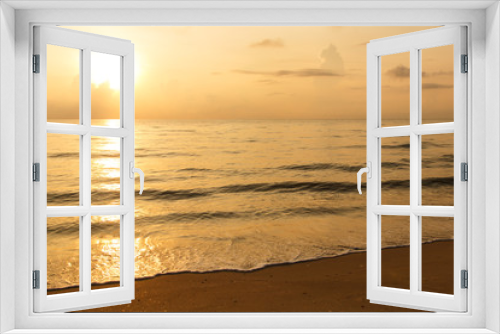 Fototapeta Naklejka Na Ścianę Okno 3D - Sunset over sea and beach background