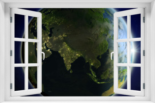 Fototapeta Naklejka Na Ścianę Okno 3D - Asia from space