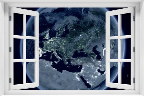 Fototapeta Naklejka Na Ścianę Okno 3D - Europe at night from space