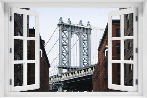 Fototapeta Naklejka Na Ścianę Okno 3D - Manhattan bridge.