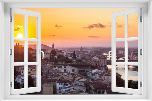 Fototapeta Naklejka Na Ścianę Okno 3D - View of the Florence at sunset, Italy