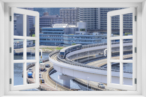 Fototapeta Naklejka Na Ścianę Okno 3D - 東京湾と首都高