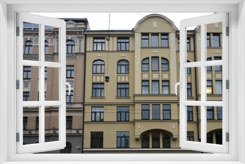 Fototapeta Naklejka Na Ścianę Okno 3D - Riga, Bruninieku 2-4, quarter in the Art Nouveau style