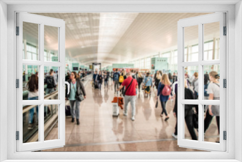 Hintergrund Menschen am Flughafen Unschärfe