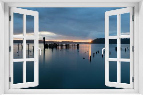 Fototapeta Naklejka Na Ścianę Okno 3D - Tacoma Narrows Rainy Sunset