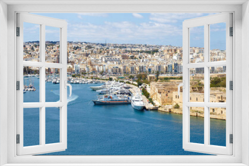 Fototapeta Naklejka Na Ścianę Okno 3D - Manoel island yacht marina panorama, Malta, EU