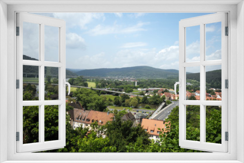 Aerial view of a small German town in Bavarian