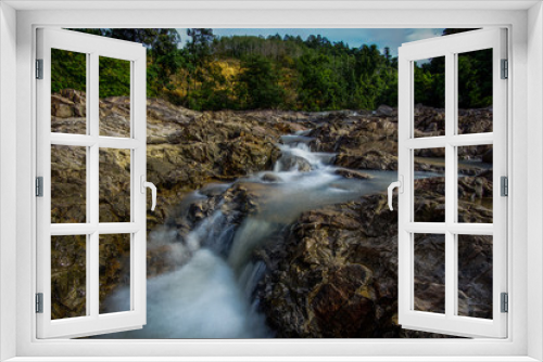Fototapeta Naklejka Na Ścianę Okno 3D - waterfall in rain forest jungle