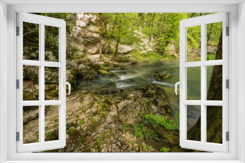 Fototapeta Naklejka Na Ścianę Okno 3D - Scenic green landscape of Unesco protected regional park Rakov Skocjan in Slovenia during springtime
