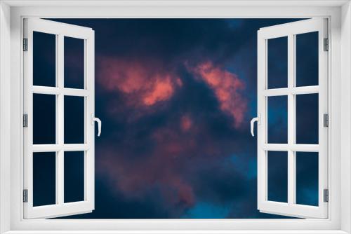 Fototapeta Naklejka Na Ścianę Okno 3D - storm clouds red sunlight texture 