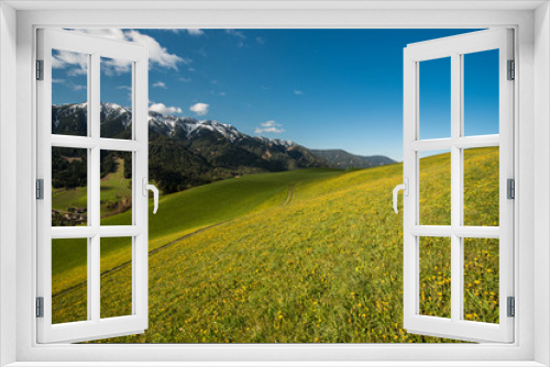 Fototapeta Naklejka Na Ścianę Okno 3D - Funes field, Dolomites mountain