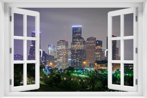 Fototapeta Naklejka Na Ścianę Okno 3D - houston texas skyline and downtown