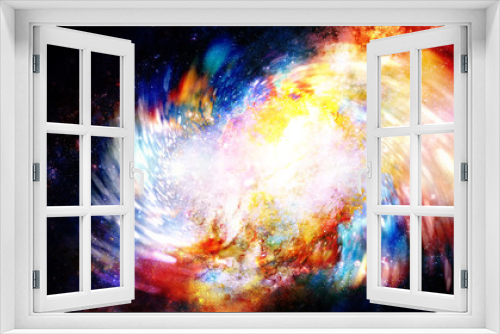 Fototapeta Naklejka Na Ścianę Okno 3D - abstract background with cosmic energy swirling effect, colorful dynamic movement.