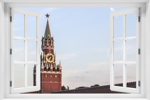 Spasskaya Tower of Kremlin in Red Square in Moscow Russia - spasskaja