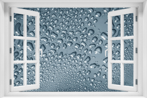 Fototapeta Naklejka Na Ścianę Okno 3D - The Abstract water drop on surface of  fresh dark gray background