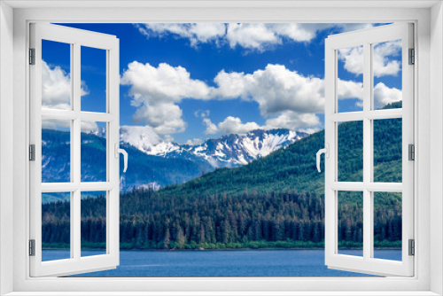 Fototapeta Naklejka Na Ścianę Okno 3D - Alaska Green Hills and Blue Skies