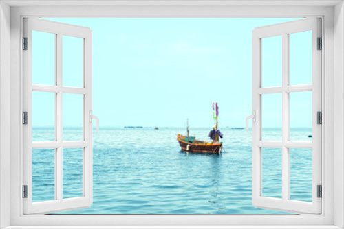 Fototapeta Naklejka Na Ścianę Okno 3D - Fishing boat in the sea.
