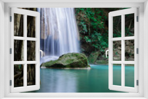Fototapeta Naklejka Na Ścianę Okno 3D - third level of Erawan Waterfall