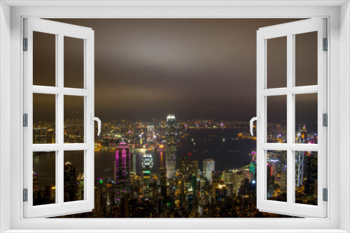 Fototapeta Naklejka Na Ścianę Okno 3D - HK City