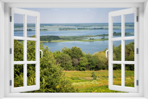 Fototapeta Naklejka Na Ścianę Okno 3D - view of the island on the Dnieper River from a height