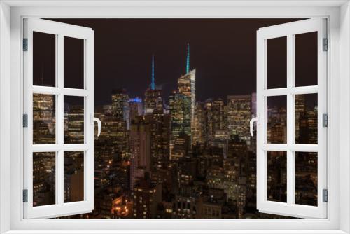 Fototapeta Naklejka Na Ścianę Okno 3D - New York City skyline at night