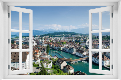 Fototapeta Naklejka Na Ścianę Okno 3D - Aerial view of Lucerne city, Switzerland