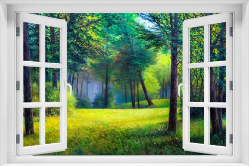 Fototapeta Naklejka Na Ścianę Okno 3D - Oil painting landscape