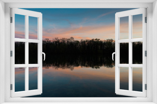 Fototapeta Naklejka Na Ścianę Okno 3D - Abendrot Spiegelung im See