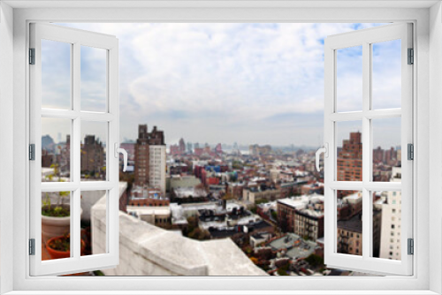 Fototapeta Naklejka Na Ścianę Okno 3D - Downtown New-York Skyline Panorama from a Porch