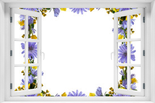 Fototapeta Naklejka Na Ścianę Okno 3D - Wild flowers in a frame