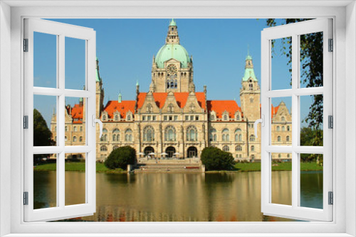 Fototapeta Naklejka Na Ścianę Okno 3D - neues rathaus hannover