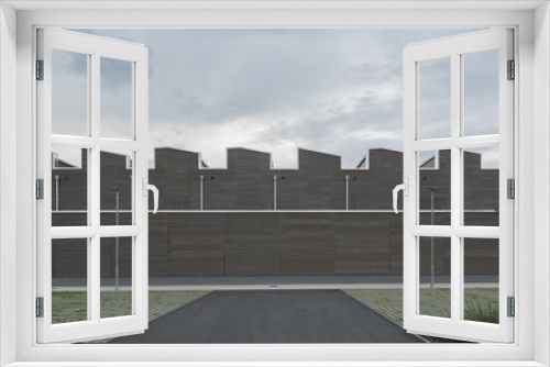 Fototapeta Naklejka Na Ścianę Okno 3D - modern architecture building  minimalistic clean design