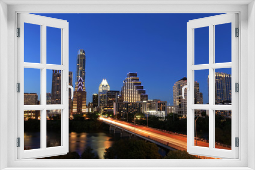 Austin Downtown Skyline Illuminated at Blue Hour
