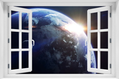Fototapeta Naklejka Na Ścianę Okno 3D - Little blue planet Earth in deep space. Elements of this image furnished by NASA