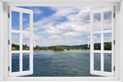 Fototapeta Naklejka Na Ścianę Okno 3D - Blick über den Rhein bei Stein am Rhein