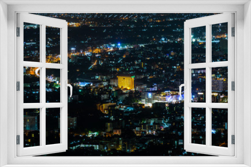 Fototapeta Naklejka Na Ścianę Okno 3D - Doi Suthep Chiangmai night view