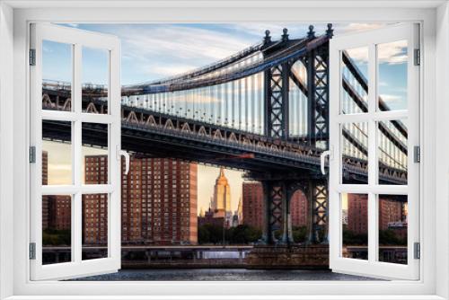 Fototapeta Naklejka Na Ścianę Okno 3D - New York - Bridge