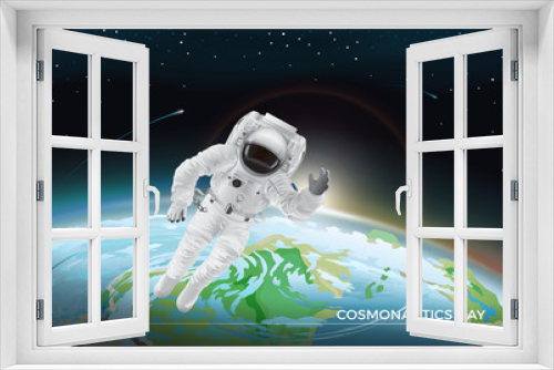 Fototapeta Naklejka Na Ścianę Okno 3D - Festive Card for Cosmonautics Day Graphic Design