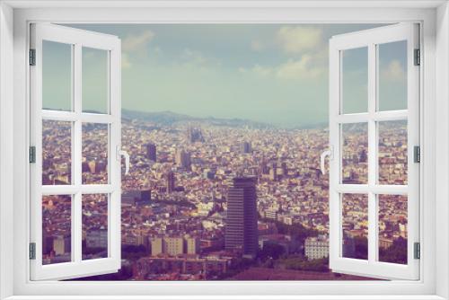 Fototapeta Naklejka Na Ścianę Okno 3D - Historical neighbourhoods of Barcelona, view above