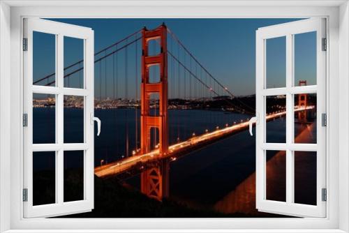Fototapeta Naklejka Na Ścianę Okno 3D - Golden Gate Bridge bei Nacht