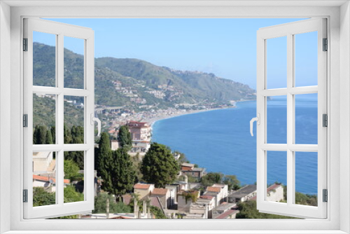 Fototapeta Naklejka Na Ścianę Okno 3D - Küste bei Taormina, Sizilien