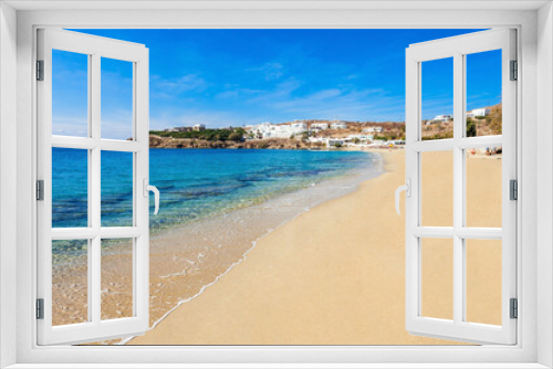 Fototapeta Naklejka Na Ścianę Okno 3D - Mykonos island beach, Greece
