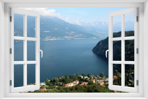 Fototapeta Naklejka Na Ścianę Okno 3D - Varenna and Lake Como view from Castello di Vezio to in summer, Lombardy Italy 