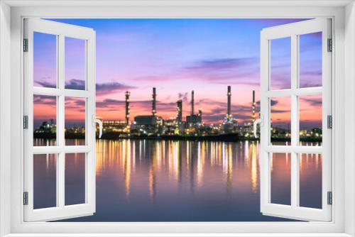 Fototapeta Naklejka Na Ścianę Okno 3D - Oil Refinery at Twilight in Bangkok, Thailand