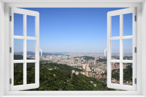 Fototapeta Naklejka Na Ścianę Okno 3D - 猫空から見た台北市街