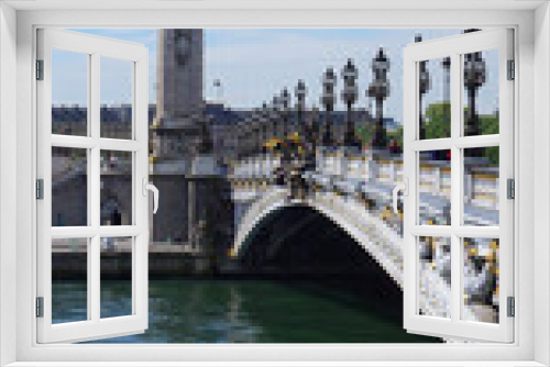 Photo of iconic Alexander III bridge, Paris, France