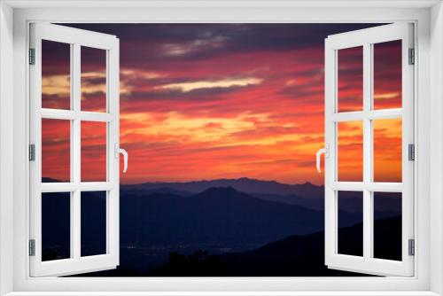 Fototapeta Naklejka Na Ścianę Okno 3D - Mountain Sunset