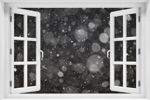 Fototapeta Naklejka Na Ścianę Okno 3D - snow on a black background texture overlay bokeh highlights