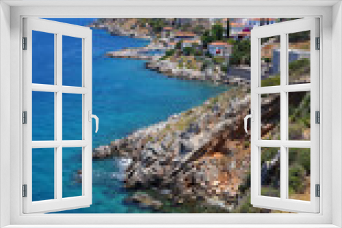 Fototapeta Naklejka Na Ścianę Okno 3D - Photo of picturesque island of Hydra on a spring morning, Saronic Gulf, Greece