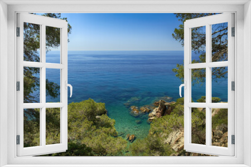 Fototapeta Naklejka Na Ścianę Okno 3D - Mideterranean Sea Shore with a little gulf and a lot of greent plants in Spain